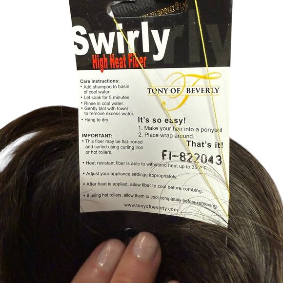 Tony of Beverly Hills Swirly in Ginger Brown Salon Quality Hairpiece NWT